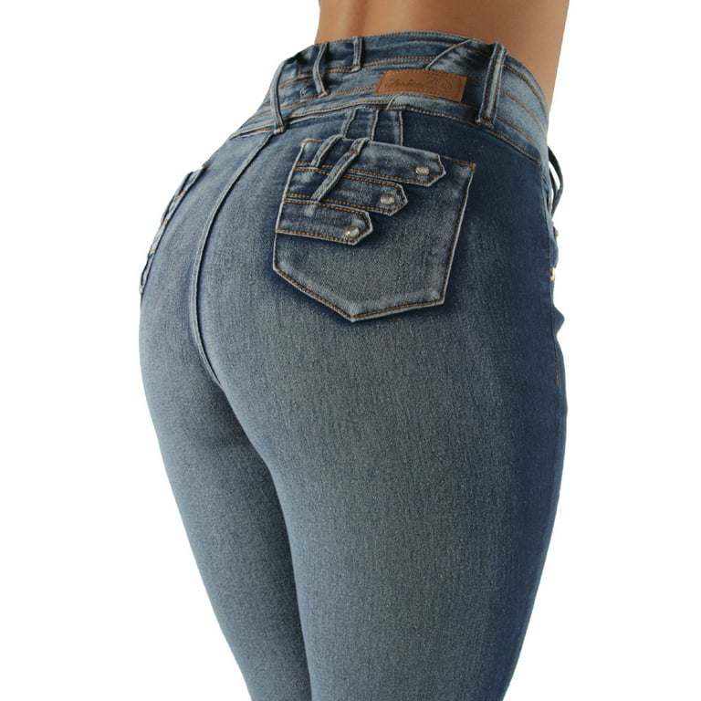 Fashion2Love Colombian Design High Waist Butt Lift Levanta Cola Skinny Jeans  