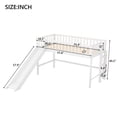 thumbnail image 2 of Harper & Bright Designs Twin Size Low Loft Bed with Slide, Wooden Twin Loft Bed Frame with High Guardrail for Bedroom, White, 2 of 10