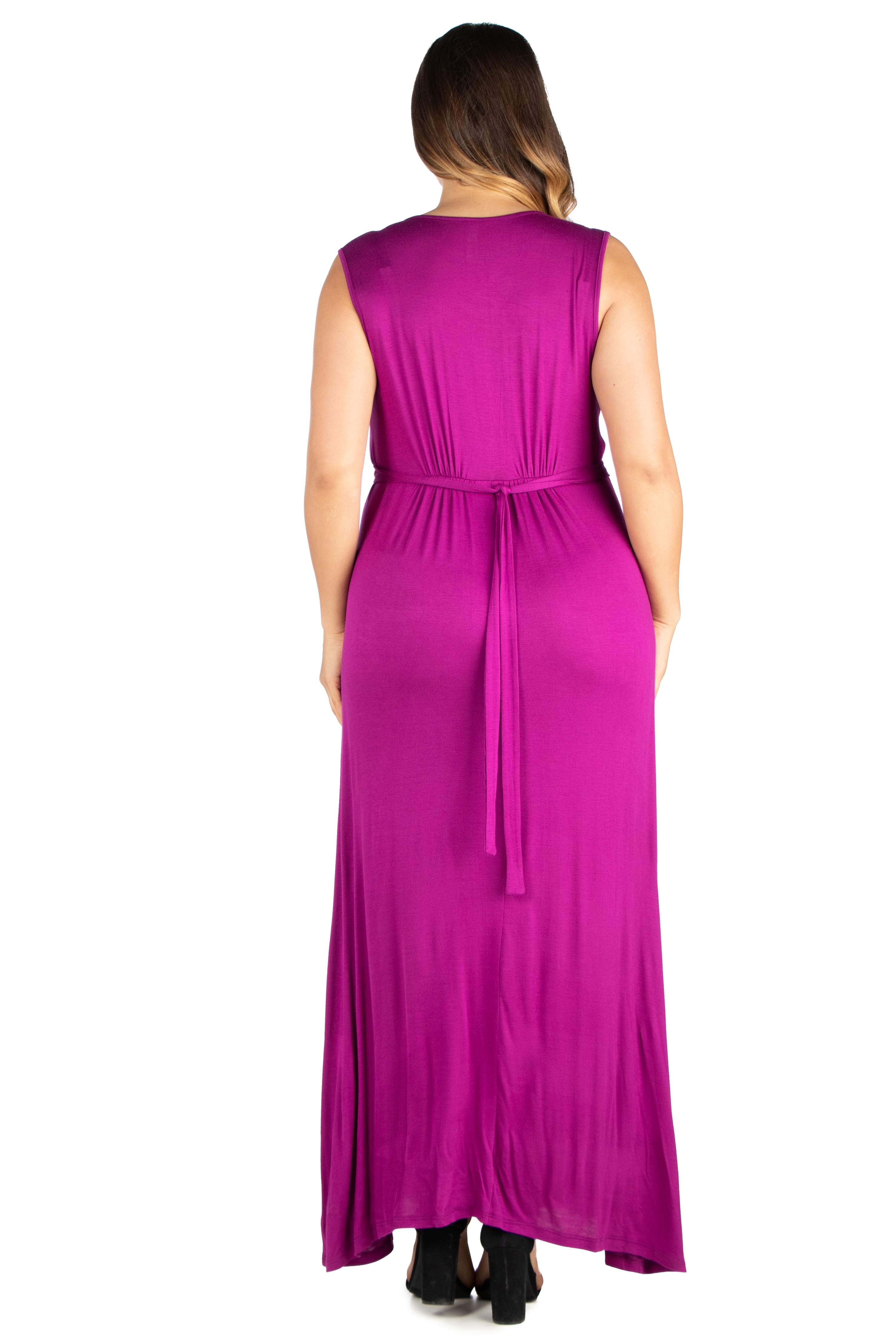 Women’s Plus Size Sleeveless Empire Waist Maxi Dress