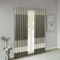 thumbnail image 2 of Madison Park Stripes Pintuck Lined Curtain Panel,  50" x 84", Taupe, 2 of 5