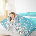 thumbnail image 4 of Homewish Chic Diamond Queen Comforter Set,Glitter Print Bedding Sets,Blue Silver Bedding Comforter Set For Girls Kids,Super Cozy Room Decor,3pcs, 4 of 8