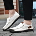 thumbnail image 7 of Mens Hand Stitching Retro Slip-On Loafers Lightweight Round Toe Non-Slip Casual Shoes for Driving Outdoor Walking, 46, 7 of 7