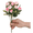 White Pink, variant on Mosiee 6 Bunches Oil Painting Small Tea for Buds Artificial Roses Silk Flower Bouquet Pink-Purple