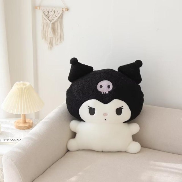 Sanrio-muñeco de peluche de dibujos animados para niños, juguete de felpa con pompones, Purin, Pachacco, almohada para sofá, decoración del hogar