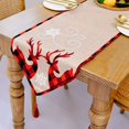 thumbnail image 2 of Camino de mesa con diseño de alce navideño, decoración de mesa de café, mantel individual, nuevo ambiente, decoración para fiestas, cenas, hogar, 2 of 5