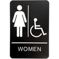 thumbnail image 1 of Letrero de Baño Lutema para Mujeres áreas públicas y Privadas Aprobado por ADA con Sistema de Escritura Braille Táctil Elevado BRSWH negro, 1 of 4