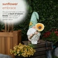 thumbnail image 5 of Alpine Corporation Gnome with Turquoise Hat Holding Sunflower Decor, 5 of 14