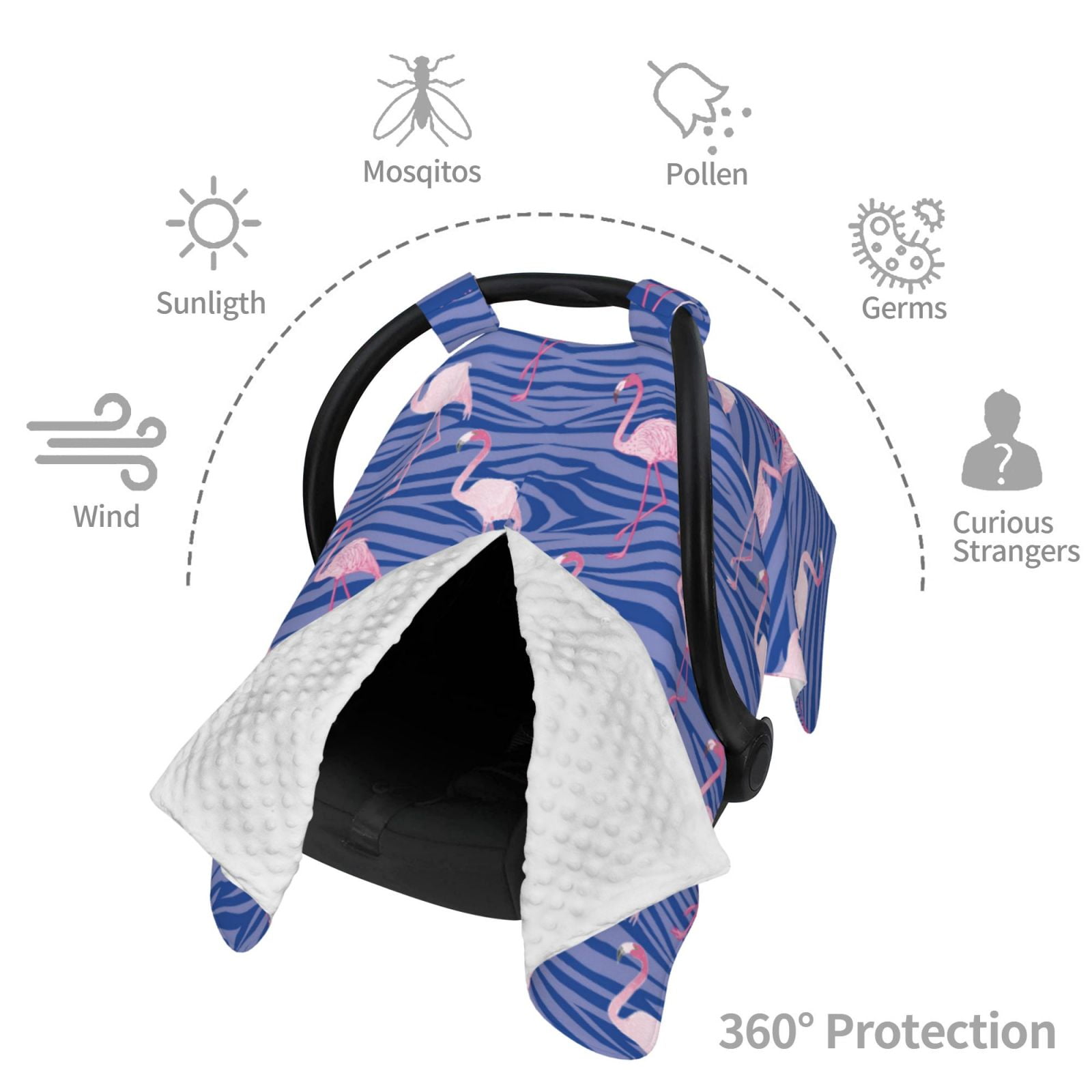 Car Seat Cover Baby - flamingo pink Breathable Infant Car Seat Cover for Baby Carseat, Lightweight Comfort Baby Essentials Must Haves Newborn Stuff for Girl Boy