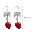thumbnail image 5 of BQBQERT Stylish Strawberry Earrings Butterfly Fruit Dangle Earrings Ornament for Women Fashionable Earwear Jewelry, 5 of 12