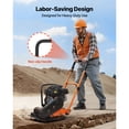 thumbnail image 2 of KFFKFF Plate Compactor, 6.5 HP 196CC Gas Engine, 5600 VPM Vibrating Ground Rammer, 2360 lbs Compaction Force, 20.1 x 15 in Plate, Walk Behind Compactor, 2 of 9