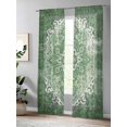 thumbnail image 1 of Sheer Curtains 96 Inches Long 2 Panels Set for Living Room, Green Bohemia Semi Sheer Curtains for Windows, Vintage Abstract Ethnic Geometric Art Voile Window Treatments Rod Pocket Curtain, 1 of 3
