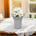 thumbnail image 6 of Hosley Set of 2, 7In H Galvanized Finish Bucket Vase with PVC Liner, Ideal Gift for Wedding Home Office Party DYI Indoor Outdoor Garden Patio, 6 of 8