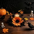 thumbnail image 5 of Fall Halloween Decoration for Home Indoor Outdoor Clearance Under $5.00!Halloween Autumns Harvests And Thanksgiving Table Decoration And Artificial Sunflower And Maple Leaf Candle Ring/Wreath, 5 of 6