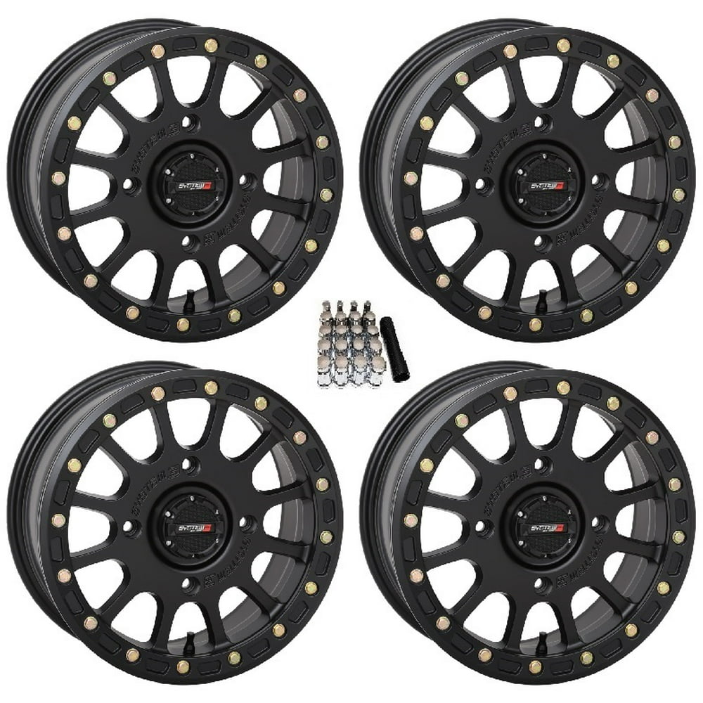 System 3 SB5 Beadlock Black UTV Wheels 15" Polaris RZR 1000 XP