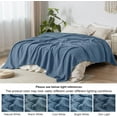 thumbnail image 6 of PHF 100% Cotton Muslin Queen Blanket, 90" x 90", 4-Layer Lightweight and Breathable Blanket, Luxuriously Soft Gauze Blanket for Couch Bed, Prussian Blue, 6 of 7