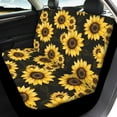 thumbnail image 3 of Pzuqiu Sunflower Black Car Seat Cover Fashion Car Seat Cover Full Set Front and Rear Split Bench Seat Covers Easy to Install Car Interiors Car Seat Protector Universal Fit Most Sedans, Yellow, 3 of 7
