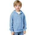 thumbnail image 5 of Posijego Boys Half Zip Sweatshirt Casual Hooded Solid Color Lightweight Pullover Hoodie Pocket Sweatshirts, 5 of 6