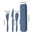 thumbnail image 3 of Fasiaou Wheats Straw Knife Fork and Spoon Cutlery Set Special Outdoor Travel Portable Three Piece Set, Kitchen Organization Essentials, Kitchen Gadgets, Kitchen Utensils(Blue), 3 of 6