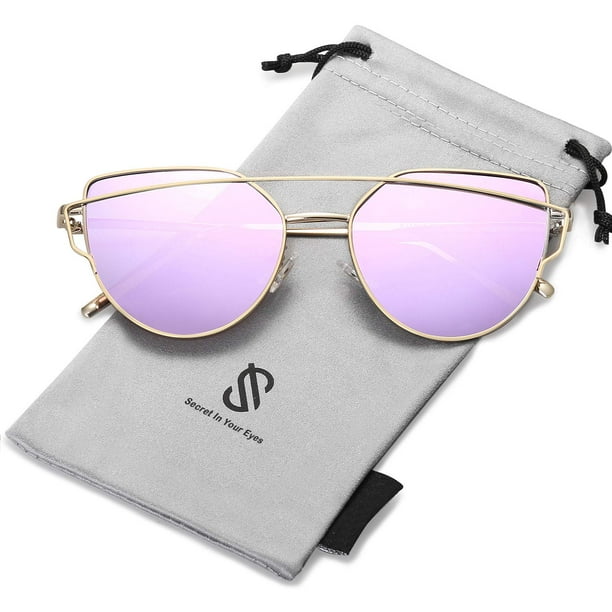 Gafas de Sol SOJOS Ojo de Gato SJ1001 para Mujeres con Lentes Espejadas