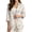Blue Pink Leaf, variant on Zebra Print Women's Faux Linen Blazer 3/4 Sleeve Lightweight Work Jacket with Pockets Spring Summer Cardigan Coat for Business Banquet, M