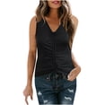 thumbnail image 1 of Mujeres Casual tanques sin mangas sólido pulóver cordón adelgazamiento chaleco blusa Tops Fridja  czfsfas5693, 1 of 5