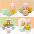 thumbnail image 3 of Homoyoyo 1Pc Spill Proof Pink Drinking Water Bottle Silica Gel Cup with Lid for Everyday Use, 3 of 8