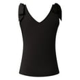 thumbnail image 5 of JIAYUE Women's Tank Tops Solid Color Basic V Neck Sleeveless With Tie Strap Casual Comfortable Stretch Fit For Everyday Wear Vacation Cozy Female Camisole, 5 of 5