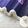 thumbnail image 4 of Blue Purple Throw Blanket - Soft Glowing Butterflies Fleece Blanket Butterfly Plush Blanket Sherpa Blanket Throw, Twin(60"x80"), 4 of 6