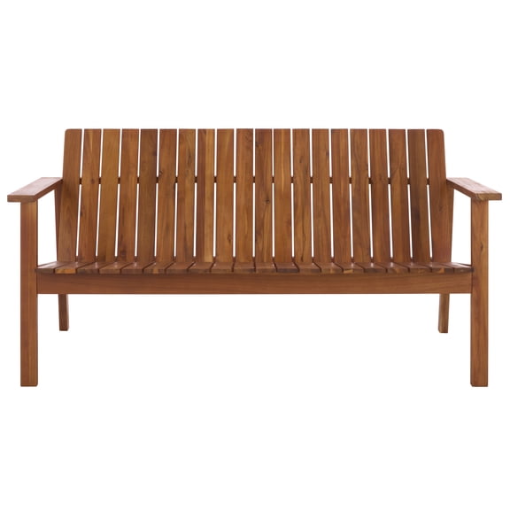 Safavieh Fallon Mid Back Wood Outdoor Bench, Brown
