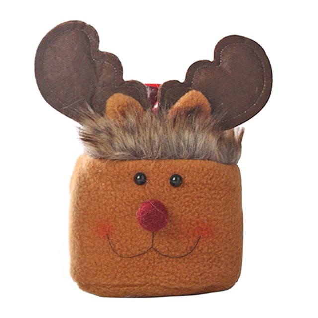 Bolsa de manzana con cordón de lino navideño Bolsa de regalo de dulces para niños Decoraciones para el hogar Tmvgtek Oficina Multiescena Multifunción