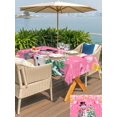 thumbnail image 4 of Outdoor Tablecloth with Umbrella Hole and Zipper, Pink Snowman Christmas Rectangle Table Cloth 54x80 Inch Waterproof Tablecloth, Xmas Tree Ball Winter Snowflake Picnic Table Cover for Patio Camping, 4 of 7