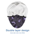 thumbnail image 4 of Shower Caps,Purple Halloween Ghosts Skulls and Bats Waterproof Shower Cap for Women 4 Pieces,Double Reusable Hair Cover for Shower PEVA Elastic Stretch Hem, 4 of 7