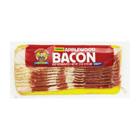 Kountry Boys Thick Sliced Applewood Smoked Pork Bacon, 12oz, Gluten Free, No MSG