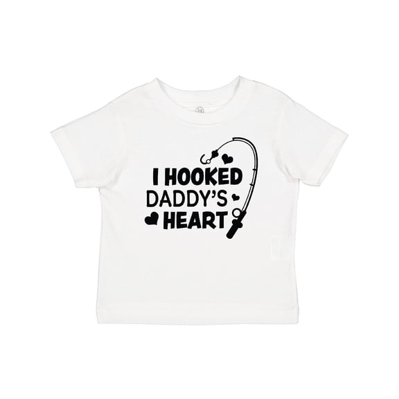 Inktastic I Hooked Daddy's Heart with Fishing Rod Boys or Girls Baby T-Shirt