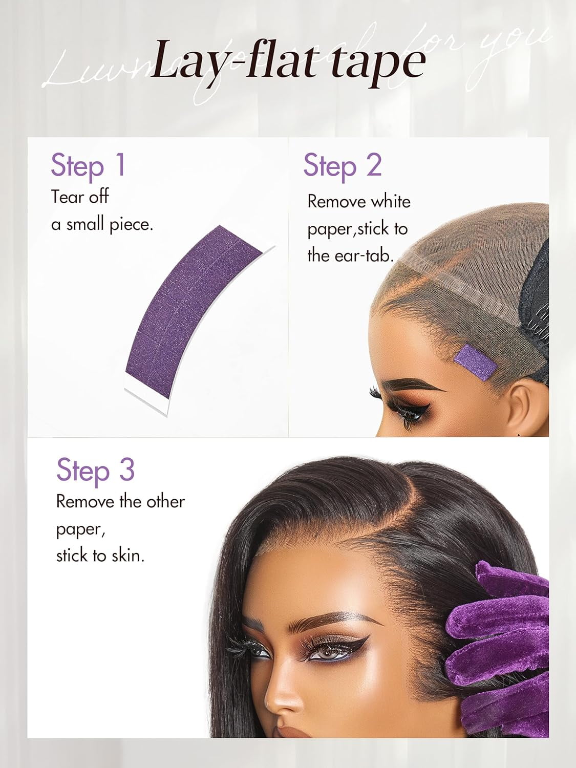 LUVME Nature Max Silky Blunt Cut 10" Bob Glueless Ear-to-ear 13x4 HD Lace Front Wig Pre-Cut Lace Flexi-Fit Drawstring Cap