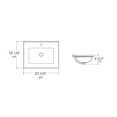 thumbnail image 2 of Pemberly Row White 25" Rectangular Drop In Ceramic Sink with Faucet Hole, 2 of 5