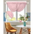 thumbnail image 3 of Pink Sheer Waterfall Valance Curtains for Window, Farmhouse Pink Decor Rod Pocket Sheer Topper Swag Curtains for Living Room, Kitchen 38.5"W x 47.2"L, 1 Panel, 3 of 7