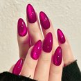 thumbnail image 4 of Pure Desire Minimalist Press-On Nails - Various Nail Shapes, Reflective Cat Eye & Assorted Shiny Tips, 3 Sets (24Pcs/Set) with Complimentary Jelly Glue & Nail File-light tan, 4 of 15