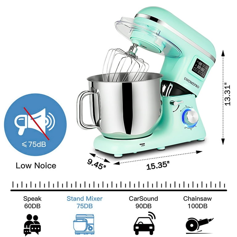 VIVOHOME 650-Watt 6 qt. 6-Speed Blue Tilt-Head Kitchen Stand Mixer