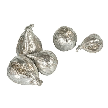 Creative Co-Op Decorative Resin Figs, Silver Finish, Set of 5