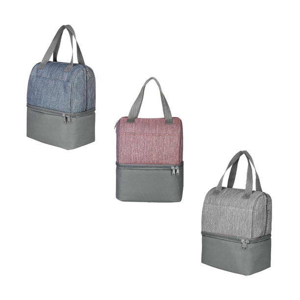 Paquete 30 piezas Lonchera con doble compartimento térmico rojo 24 x 30 x 14.5