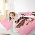 thumbnail image 4 of Manfei Kawaii Snowman Bedding Comforter Set for Kids Children, Merry Christmas Twin Comforter Sets, Snow Cardinal Bird Bedding Set, Pink Home Decor Reversible 2pcs, 4 of 8