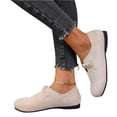 thumbnail image 5 of Women's Loafers Slip On Flats Breathable Comfortable Round Toe Casual Walking Shoes，Beige Size 37, 5 of 6