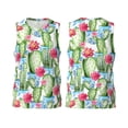 thumbnail image 2 of Gaeub Flowers and Cactus Men's Mesh Basketball Jersey, Quick-Drying Sleeveless Top S-4XL, Loose Muscle Tank Top -Small, 2 of 9