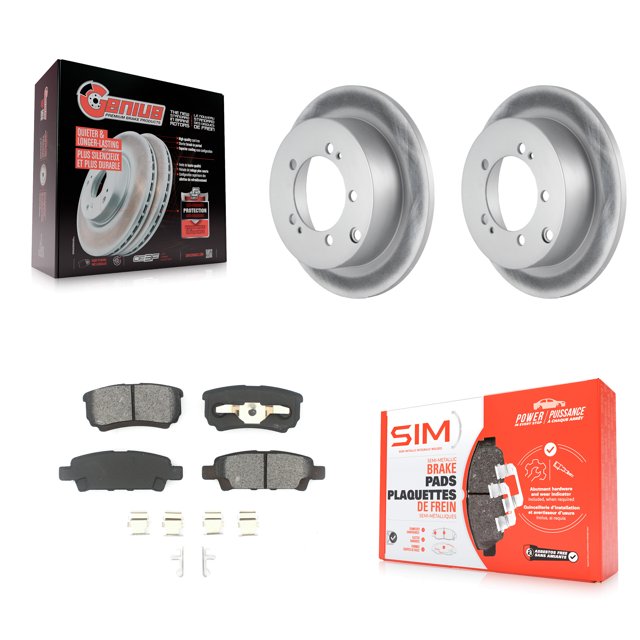 Transit Auto Rear Coated Disc Brake Rotors and Semi-Metallic Pads Kit for Car Mitsubishi Lancer Outlander KGS-101225