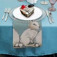 thumbnail image 4 of WYYP White Rabbits Polyester Dinner Napkin for Dining Table Kitchen Party Housewarming Decor, Reusable Cloth Napkin 4 PCS, 4 of 7