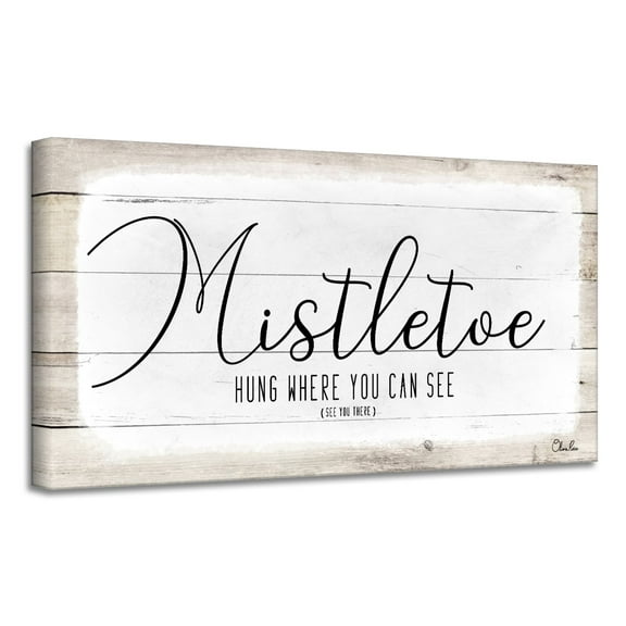 Crafted Creations Mistletoe Christmas Rectangular Canvas Wall Art - 12" x 24"