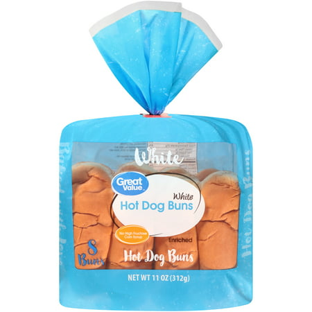 How much does a pack of hot dog buns cost Walmart Grocery Great Value Hot Dog Buns 11 Oz 8 Count