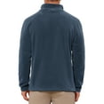 thumbnail image 3 of SUDADERA DE FORRO POLAR DE MANGA LARGA CON MEDIA CREMALLERA Y CUELLO ALTO DE COLOR SÓLIDO PARA HOMBRE INSPIRE CHIC EN AZUL MARINO, 3 of 6