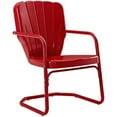thumbnail image 1 of Crosley Furniture Ridgeland Chaise de Patio en Métal, Fini Rouge Vif Lustré (Ensemble de 2), 1 of 11
